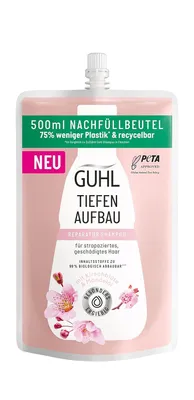 Produktbild von 1x Guhl Tiefenaufbau Nachfüllbeutel 500 ml - Shampoo - Repariert die Haarstruktur - Haartyp: strapaziert, reparaturbedürftig