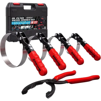 Produktbild von Ölfilterschlüssel Set 5 Stück Verstellbare Ölfilterzange 68-133mm Universal-Ölfilterentfernungswerkzeug für Autoreparatur DIY