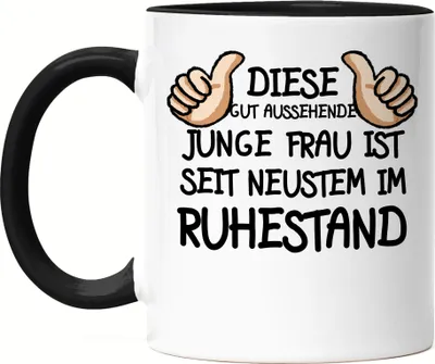 Produktbild von Rentnerin Tasse Schwarz Rente Lustig Spruch Ruhestand Rentner Pension