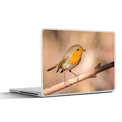 Produktbild von MuchoWow® Laptop Aufkleber Sticker Cover Vogel - Zweig - Rotkehlchen 25x18 cm - Laptop-Deko