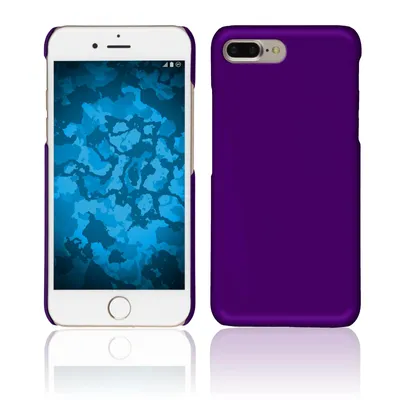 Produktbild von PhoneNatic Case kompatibel mit Apple iPhone 7 Plus / 8 Plus - Hülle lila gummiert Hard-case + 2 Schutzfolien