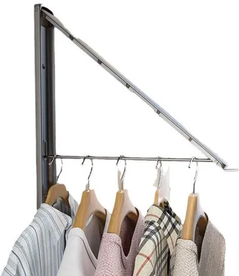 Produktbild von Wandmonteertbare, inklapbare wasrek, flexibel voor studentenkamers, balkons en wasruimtes.