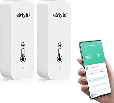 Produktbild von eMylo WiFi Thermometer Hygrometer Innen, Tuya wlan Temperatursensor, Mini Thermo mit Smart App und Datenaufzeichnung, für Babyzimmer,