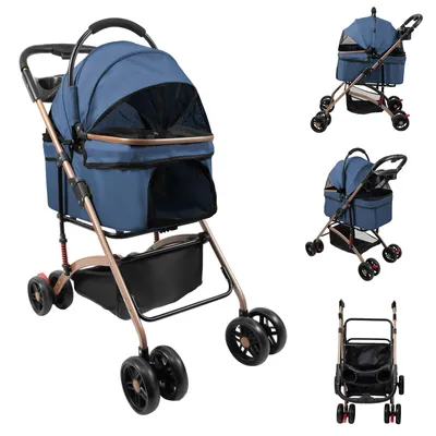Produktbild von Klappbar Hundewagen 2 in 1 Hundebuggy Bis 20kg,Pet Stroller Hundebuggy Haustierwagen Oxford,Hundebox Transporttasche für Hunde und Katzen 96x70x48cm