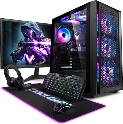 Produktbild von Vibox VIII-100 Gaming PC Set Komplett - Monitor 23 Zoll - Intel Core i9 12900KF 5,2 GHz - Nvidia RTX 5060 8 GB - 16 GB RAM - 1 TB SSD - Windows 11 - WiFi
