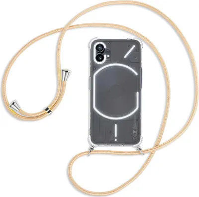 Produktbild von Handykette Backcover-Schutzhülle mit Band (Metall silberfarben) für Nothing Phone (1) (A063, 6.55'') - Goldkordel