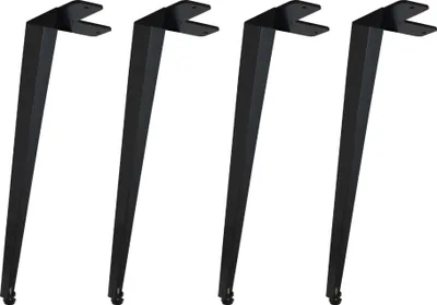 Immagine prodotto di Natural Goods Berlin NEW ERA Angolare, gambe del tavolo, struttura del tavolo, tavolo da pranzo, scrivania, panca, tavolino, nero, 42 cm, 4 pezzi