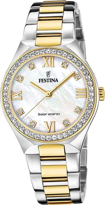 Produktbild von Festina Edelstahl Damen Uhr Armbanduhr silber gold Luxus D2UF20659/1