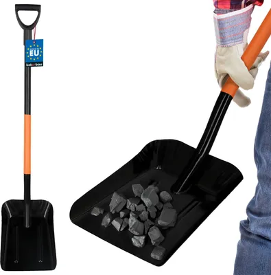Produktbild von KOTARBAU® Schaufel Metall Schwarz 27 cm Ascheschaufel pulverbeschichteter Stahl Kaminschaufel 128 cm Gartenschaufel Groß Shovel Kohleschaufel Schippe Holsteiner Schaufel für Asche und Kohle