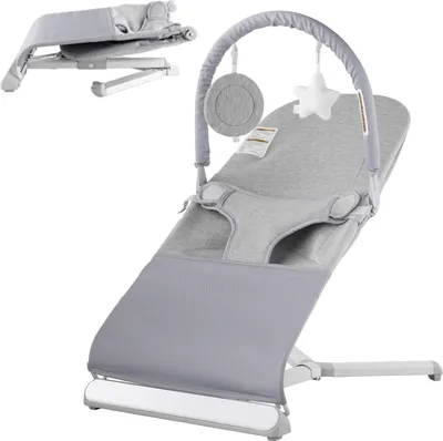 Produktbild von VEVOR Babywippe, klappbarer Wippensitz für Babys von 0–9 Monaten, Wippenstuhl für Neugeborene mit 2 Liegewinkeln und drehbarer Spielzeugstange, tragbare Babywippe