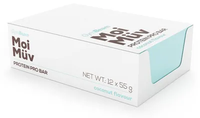 Produktbild von GymBeam - MoiMüv Protein Pro Bar, 12 x 55 g, Kokos
