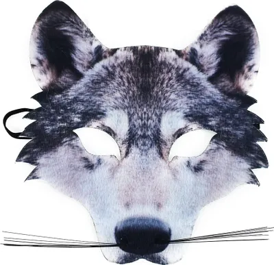 Produktbild von Maske Tiermaske Wolfmaske Stoffmaske Wolf für Kinder ab 3 Jahren