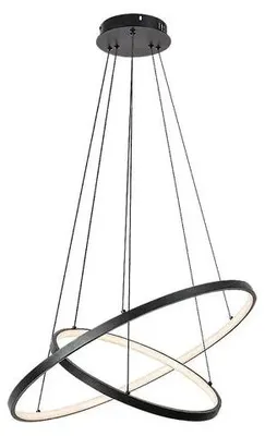 Image de Rabalux Luminaire suspendu LED noir Beliza 600 mm 75 W CCT avec télécommande 72345