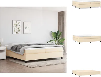 Produktbild von vidaXL Boxspringbett Creme 200x200 cm Stoff -  Betten & Bettgestelle