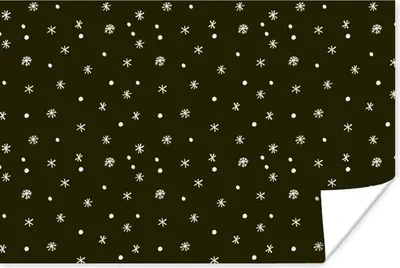 Produktbild von MuchoWow® Poster Schnee - Winter - Schwarz 120x80 cm - Bilder