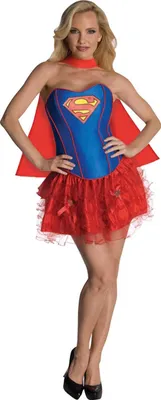 A woman wearing a Supergirl costume.