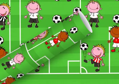 Produktbild von Geschenkpapier Fußballspiel 2 m