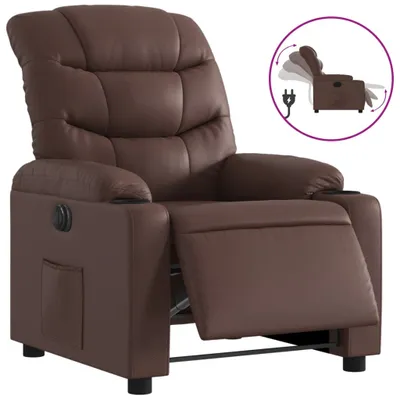 Image de Fauteuil relax électrique Marron Similicuir