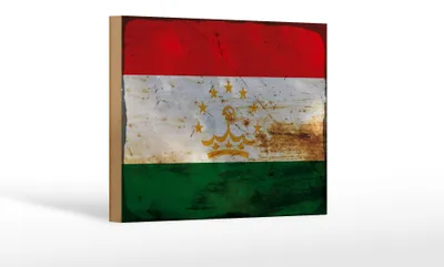 Produktbild von Holzschild Flagge Tadschikistan 18x12 cm Tajikistan Rost Dekoration