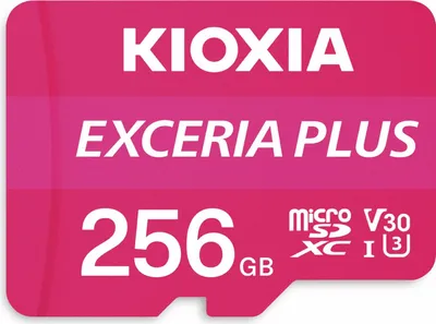 Obrázek produktu pro Kioxia Exceria Plus, 256 GB, MicroSDXC, Třída 10, UHS-I, 100 MB/s, 85 MB/s