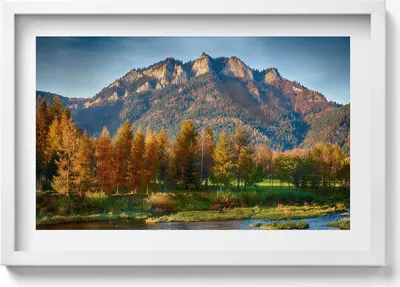 Produktbild von Gipfel der Drei Kronen Berge– Wandbild mit Rahmen – Gerahmtes Bild  – Wanddekoration – 60x40 cm –  Schwarz Rahmen