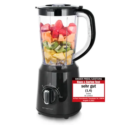 Productafbeelding van Emerio Blender BL-124816.8 – 1,5 L – 500 W – 2 Snelheden – RVS Messen – Zwart