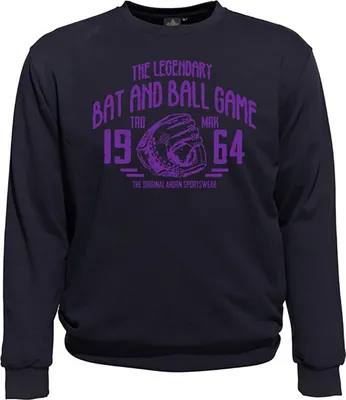 Produktbild von Übergrößen Sweatshirt AHORN SPORTSWEAR Legandary Ball Game lila Navy 5XL