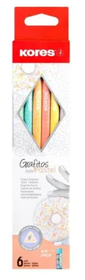 Immagine prodotto di Kores® 92803 Kores® GRAFITOS Pastel Bleistifte HB farbsortiert mit Radierer, 6 St.