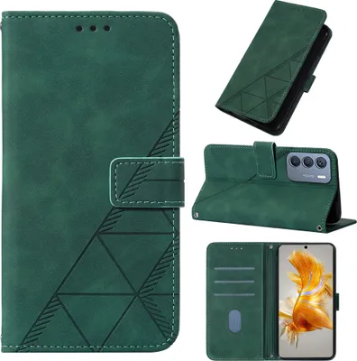 Produktbild von Hülle für Infinix Note 30 5G Prägung Flip Leder Kartenfächer Schutzhülle mit Ständer Grün