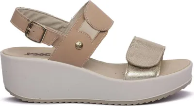 Produktbild von Damen Sandalen mit Klettverschluss und Schnallen, Modell 757650, Beige