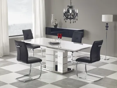 Produktbild von Design Esstisch Tisch HA-333 Weiß Hochglanz ausziehbar 160 bis 200 cm