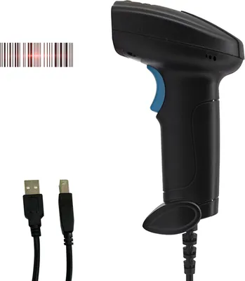 Zdjęcie produktu dla Skaner kodów kreskowych Aibecy 1D – ręczny czytnik kodów kreskowych z kablem USB, ręczne uruchamianie/automatyczne skanowanie ciągłe, obsługa kodów papierowych, kompatybilny z systemami Windows, Android i Mac, przeznaczony dla supermarketów, sklepów detalicznych, bibliotek, magazynów logistycznych