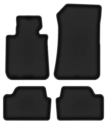 Image de Tapis de sol en moquette pour BMW 1 E87 2004-2011 (à hayon) – jeu 4 pièces, noirs, sur mesure – Wielganizator DURBAN