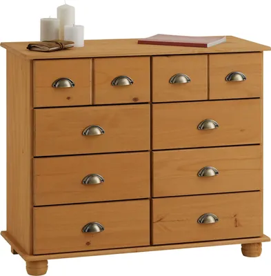 Produktbild von Schubladenschrank COLMAR, Kommode mit 8 Schubladen, Kiefer massiv, Sideboard, Landhausstil