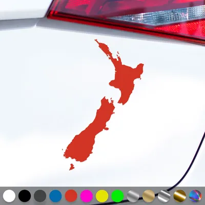 Produktbild von PantherPixel Neuseeland Aufkleber Umriss Kontur Reisen Kiwis Sticker Auto Geschenkidee Farbe Rot