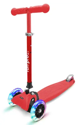 Produktbild von fun pro ONE Deluxe Kinder Roller – 3 Räder, 3-6 Jahre, Klappbar & Höhenverstellbar, LED-Räder, Schwerkraftlenkung, bis 50 kg, Scooter Kinder, Roller Kinder, Rot
