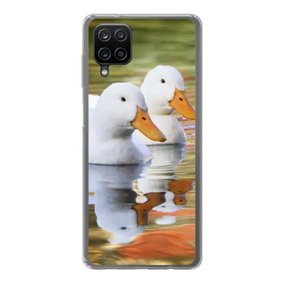 Produktbild von MuchoWow® Handyhülle Schutzhülle Hülle für Samsung Galaxy A12 Enten - Wasser - Spiegelung - Familie Silikon Softcase Handy Hülle - Bild
