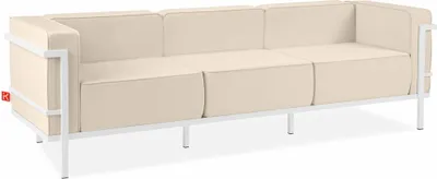 Obrázek produktu pro KONSIMO ZAHRADNÍ SOFA pro 3 osoby "TRIGLO", Bílá/Krémově bílá, Ocel/Polyester/Pěna, Moderní, 229x70x69 cm