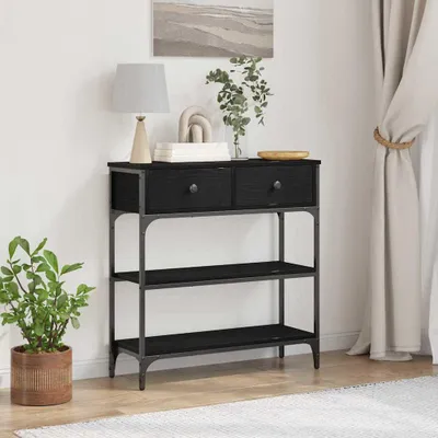 Produktbild von Design New Konsolentisch mit Regal Schwarz Eichen-Optik 72,5 x 25 x 75 cm - Konsolentische Möbel2025 CHY8006820 1parcel