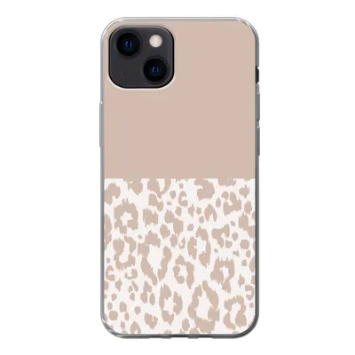 Produktbild von MuchoWow® Handyhülle Schutzhülle Hülle für iPhone 13 Panther Druck - Rosa - Tiere Silikon Softcase Handy Hülle - Karteninhaber