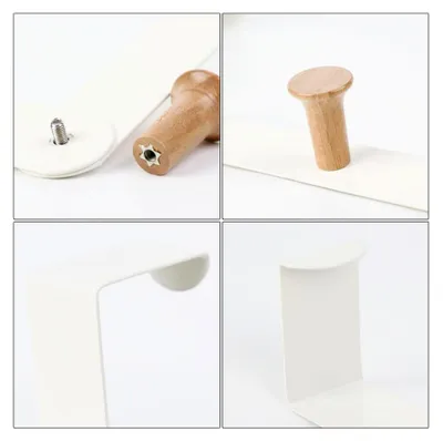 Produktbild von Türhaken mit 5 Holzhaken zum Einhängen für Handtücher und Kleidung