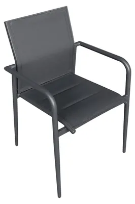 Image de Fauteuil de jardin X2 en textilène avec assise rembourrée Gris MODULO