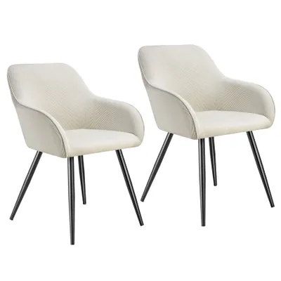 Produktbild von tectake® Esszimmerstuhl Marilyn gepolstert, in Cordoptik 58 x 62 x 82 cm