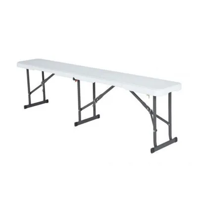 Obrázek produktu pro Plastová skládací lavička Lifetime, lavička na zahradu bílá 183 x 29 x 42 cm (š x h x v)