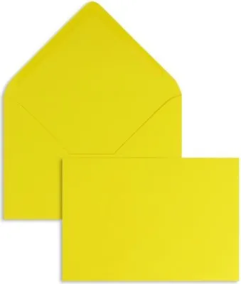 Produktbild von Briefumschläge 110x156mm 120g/qm gummiert VE=100 Stück butterblumengelb