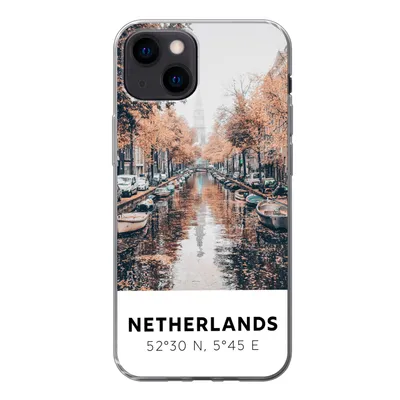 Produktbild von MuchoWow® Handyhülle Schutzhülle Hülle für iPhone 13 mini Niederlande - Amsterdam - Gracht - Herbst Silikon Softcase Handy Hülle - Softcase