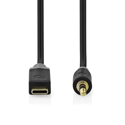Productafbeelding van Nedis CCBW65950AT10, USB-C, mannelijk, 3,5 mm, mannelijk, 1 meter, zwart