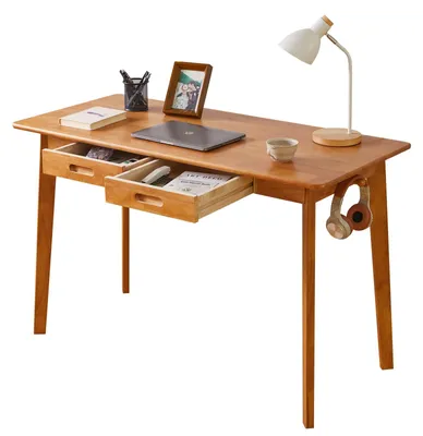 Computertisch aus Holz mit Schublade, 120 cm, Kirschholz