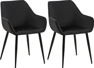 Produktbild von 2er Set Esszimmerstuhl HLO-CP8 Samt  schwarz