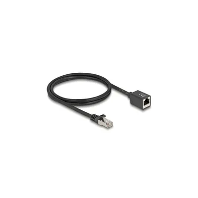 Produktbild von Delock - Netzwerkverlängerungskabel - RJ-45 (M) zu RJ-45 (W) - 1 m - 6 mm - S/FTP - CAT 6a - halogenfrei - Schwarz